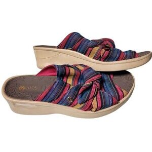BZEES Premium Smile Washable Slide Wedge Sandals Size 11W